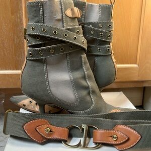 Kaki and Beige Christian Dior Boot and Belt